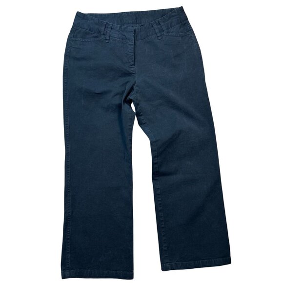 (5 for $25) Express Stretch Mid-Rise Cotton Capri Crop Pants in Black Size 3/4 - Picture 1 of 4